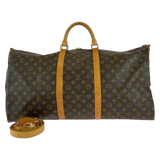 LOUIS VUITTON Boston Duffel bag M41412 PVC, Leather Brown Gold Metal Boston Duffel bag Shoulder Bag 2way Monogram Keepall  bandouliere60 mens(Unisex) Used Authentic