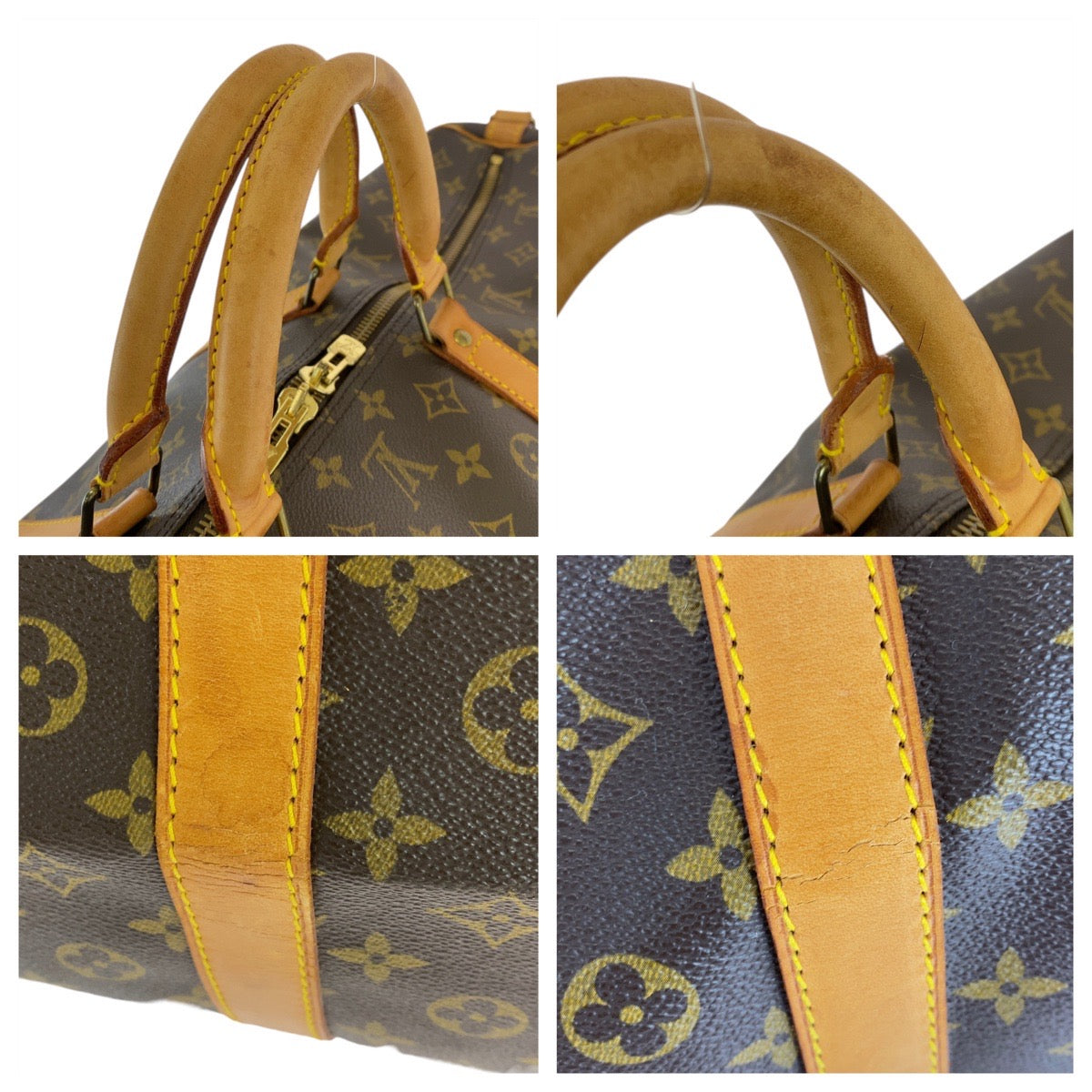 LOUIS VUITTON Boston Duffel bag M41412 PVC, Leather Brown Gold Metal Boston Duffel bag Shoulder Bag 2way Monogram Keepall  bandouliere60 mens(Unisex) Used Authentic