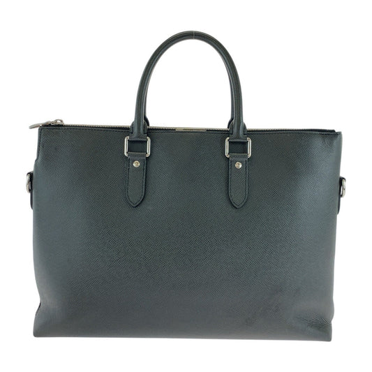 LOUIS VUITTON Business bag M33416 leather Black Silver Metal Business bag briefcase Taiga Anton mens Used Authentic