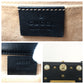GUCCI Shoulder Bag 432182 leather Black Gold Metal ChainShoulder Bag Pochette Studs Pearl Women Used Authentic
