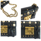 GUCCI Shoulder Bag 432182 leather Black Gold Metal ChainShoulder Bag Pochette Studs Pearl Women Used Authentic
