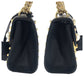 GUCCI Shoulder Bag 432182 leather Black Gold Metal ChainShoulder Bag Pochette Studs Pearl Women Used Authentic