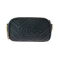 GUCCI Shoulder Bag 447632 leather Black GoldMetal GG Marmont quilting