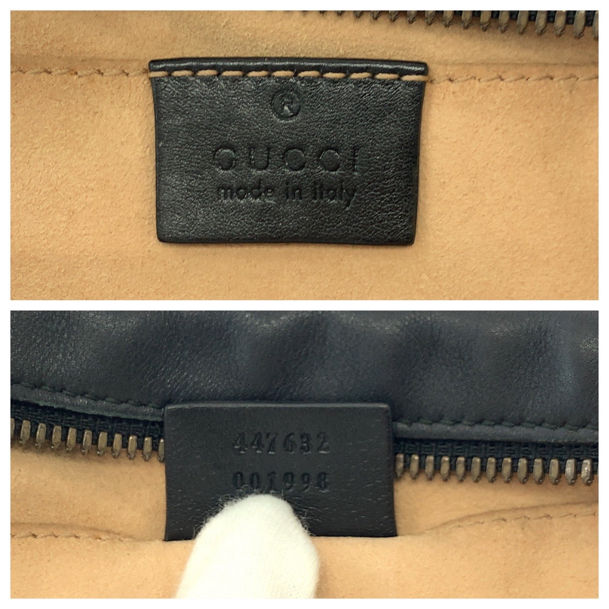 GUCCI Shoulder Bag 447632 leather Black GoldMetal GG Marmont quilting