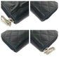 CHANEL Long Wallet Purse Calfskin Black SilverMetal Long Wallet Purse Zip Around Cambon line COCO Mark Women Used Authentic