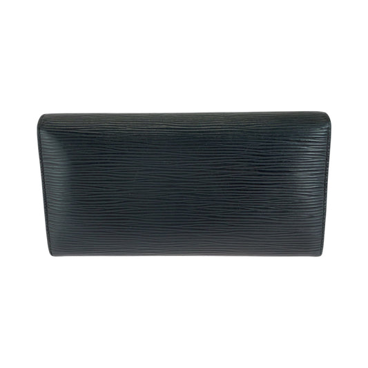 LOUIS VUITTON Long Wallet Purse M63572 Epi Leather Noir Black SilverMetal Epi Porto Monnet Credit