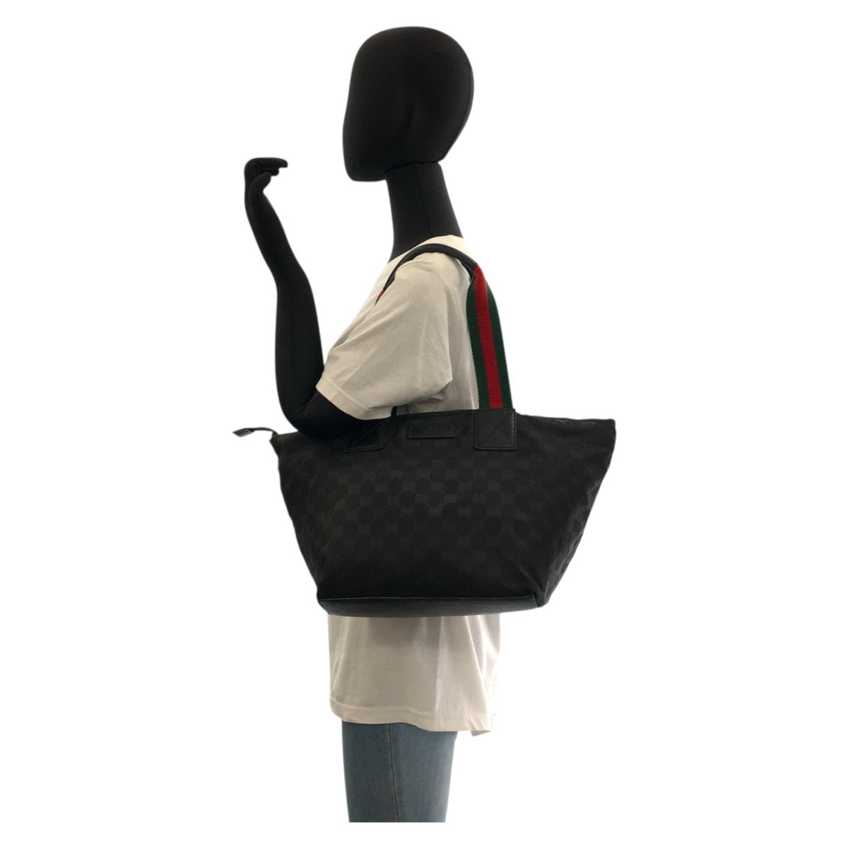 GUCCI Tote Bag 131230 GG canvas black Sherry line