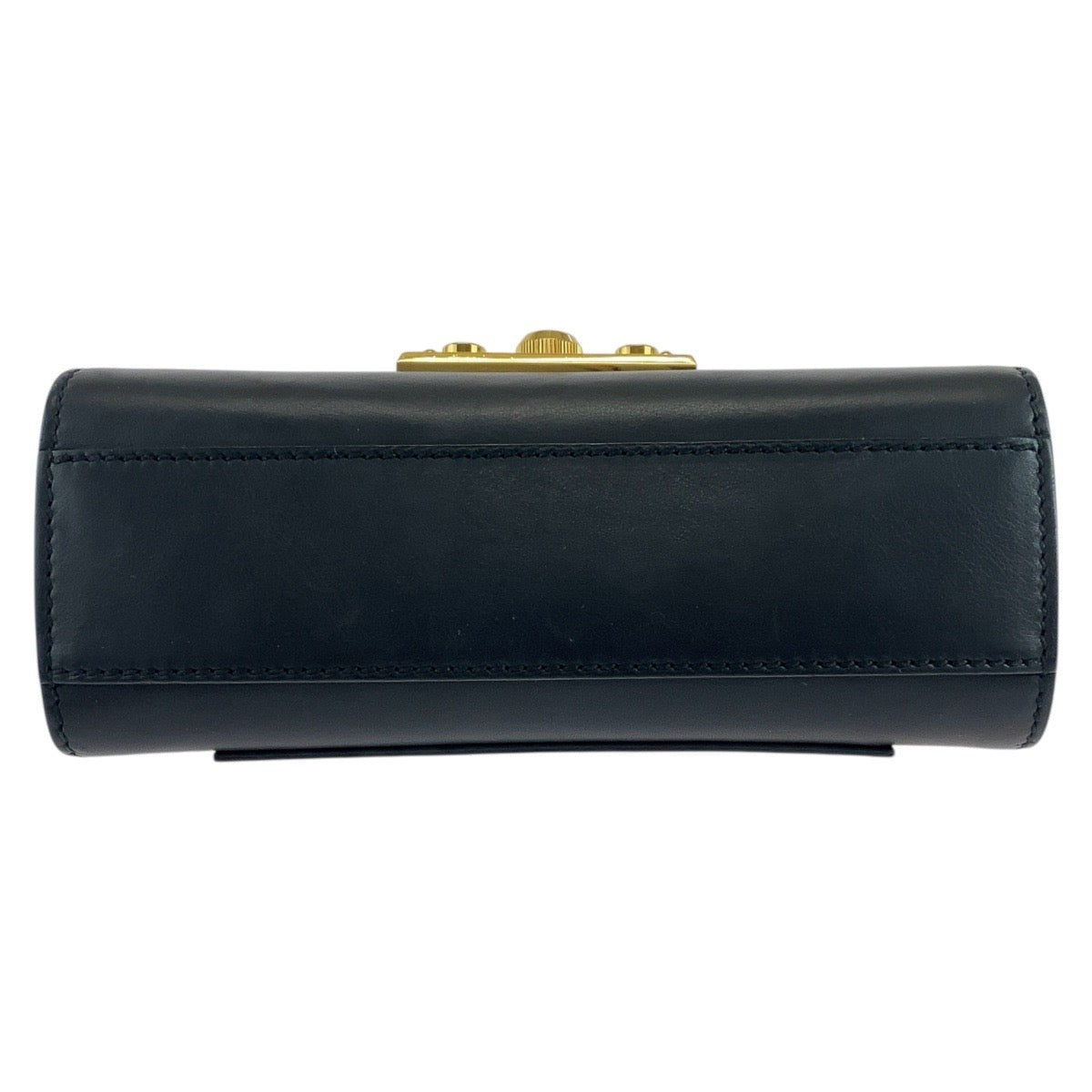 GUCCI Shoulder Bag 409487 leather Black GoldMetal ChainShoulder Bag Padlock Women Used Authentic