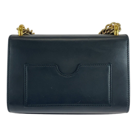 GUCCI Shoulder Bag 409487 leather Black GoldMetal ChainShoulder Bag Padlock Women Used Authentic