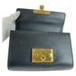 GUCCI Shoulder Bag 409487 leather Black GoldMetal ChainShoulder Bag Padlock Women Used Authentic