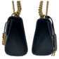 GUCCI Shoulder Bag 409487 leather Black GoldMetal ChainShoulder Bag Padlock Women Used Authentic
