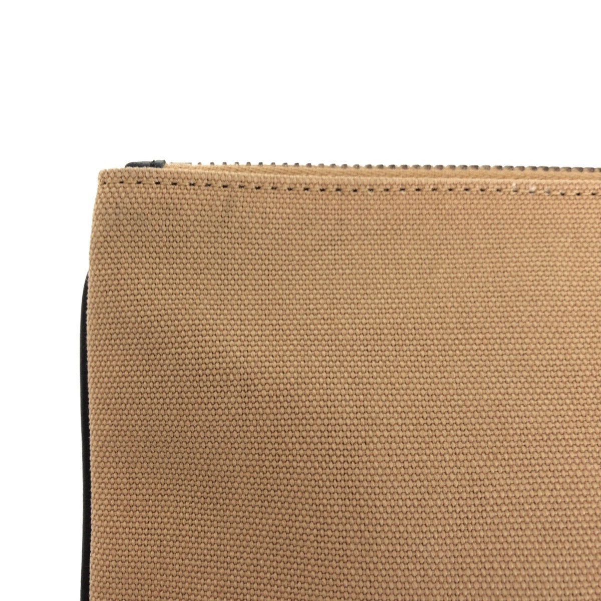FENDI Clutch bag canvas Beige SilverMetal Clutch bag business bag pouch logo Women Used Authentic