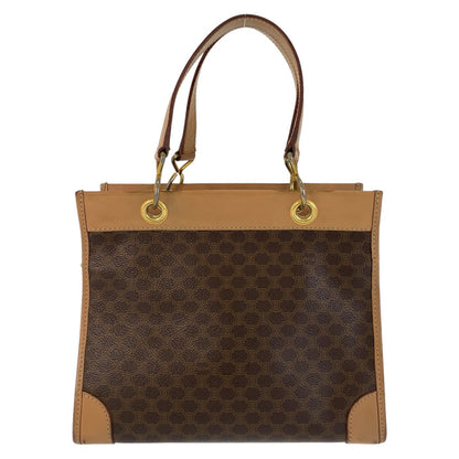 CELINE Handbag PVC, Leather Brown Gold Metal Handbag Tote Bag Macadam Women Used Authentic