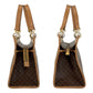 CELINE Handbag PVC, Leather Brown Gold Metal Handbag Tote Bag Macadam Women Used Authentic