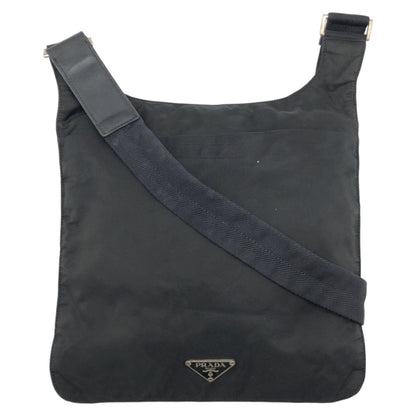 PRADA Shoulder Bag Nylon Black black Shoulder bag Messenger bag Test Triangle With logo Women Used Authentic
