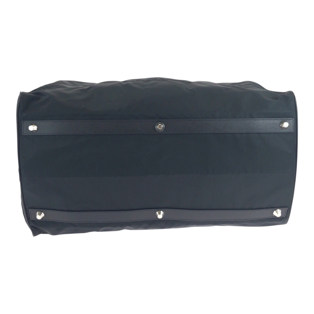 PRADA Boston Duffel bag Nylon Black SilverMetal Test Triangle With logo