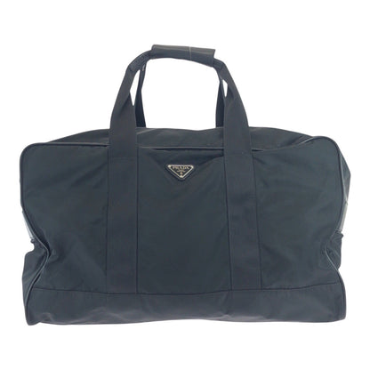 PRADA Boston Duffel bag Nylon Black SilverMetal Test Triangle With logo