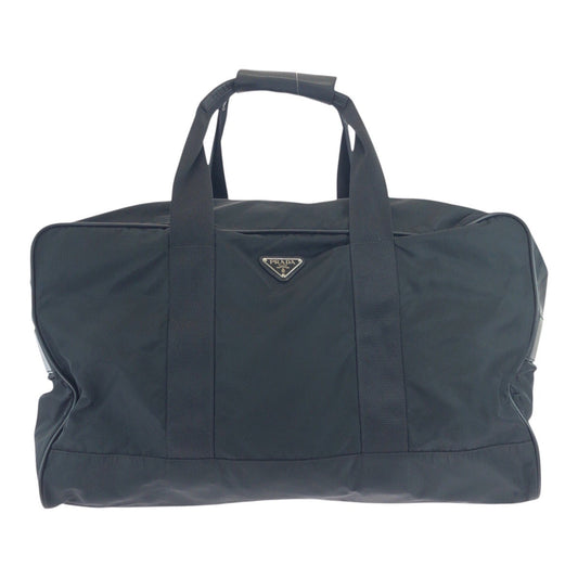 PRADA Boston Duffel bag Nylon Black SilverMetal Test Triangle With logo