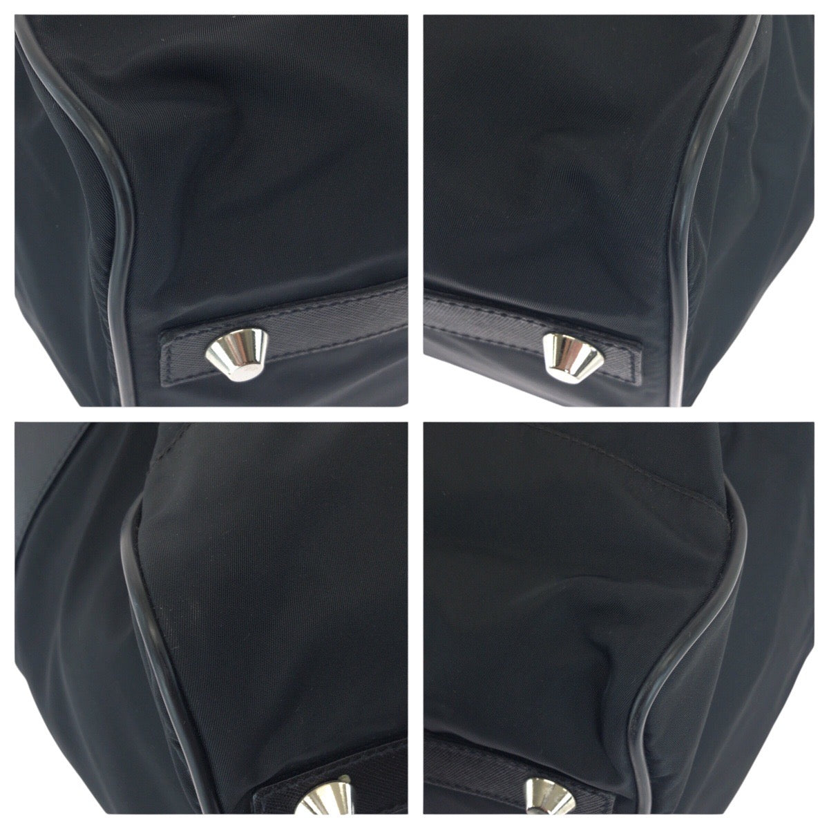 PRADA Boston Duffel bag Nylon Black SilverMetal Test Triangle With logo