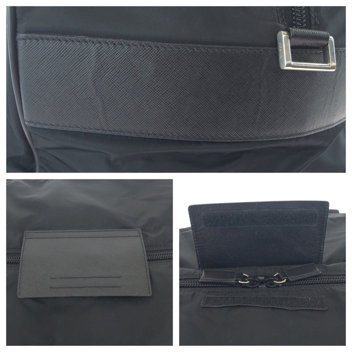 PRADA Boston Duffel bag Nylon Black SilverMetal Test Triangle With logo