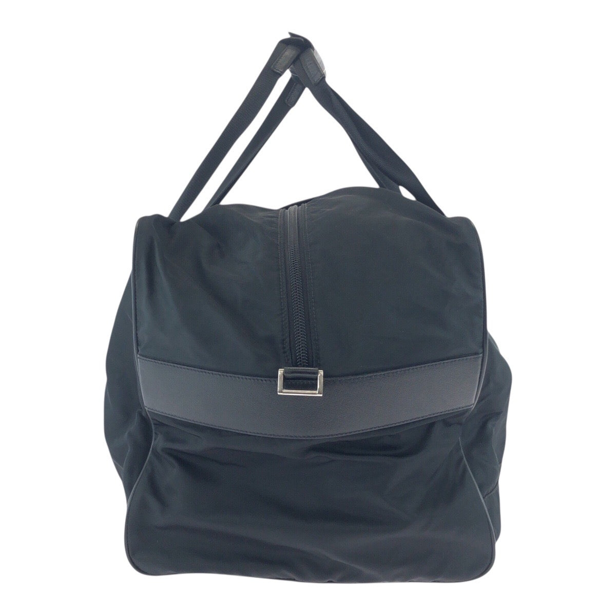 PRADA Boston Duffel bag Nylon Black SilverMetal Test Triangle With logo