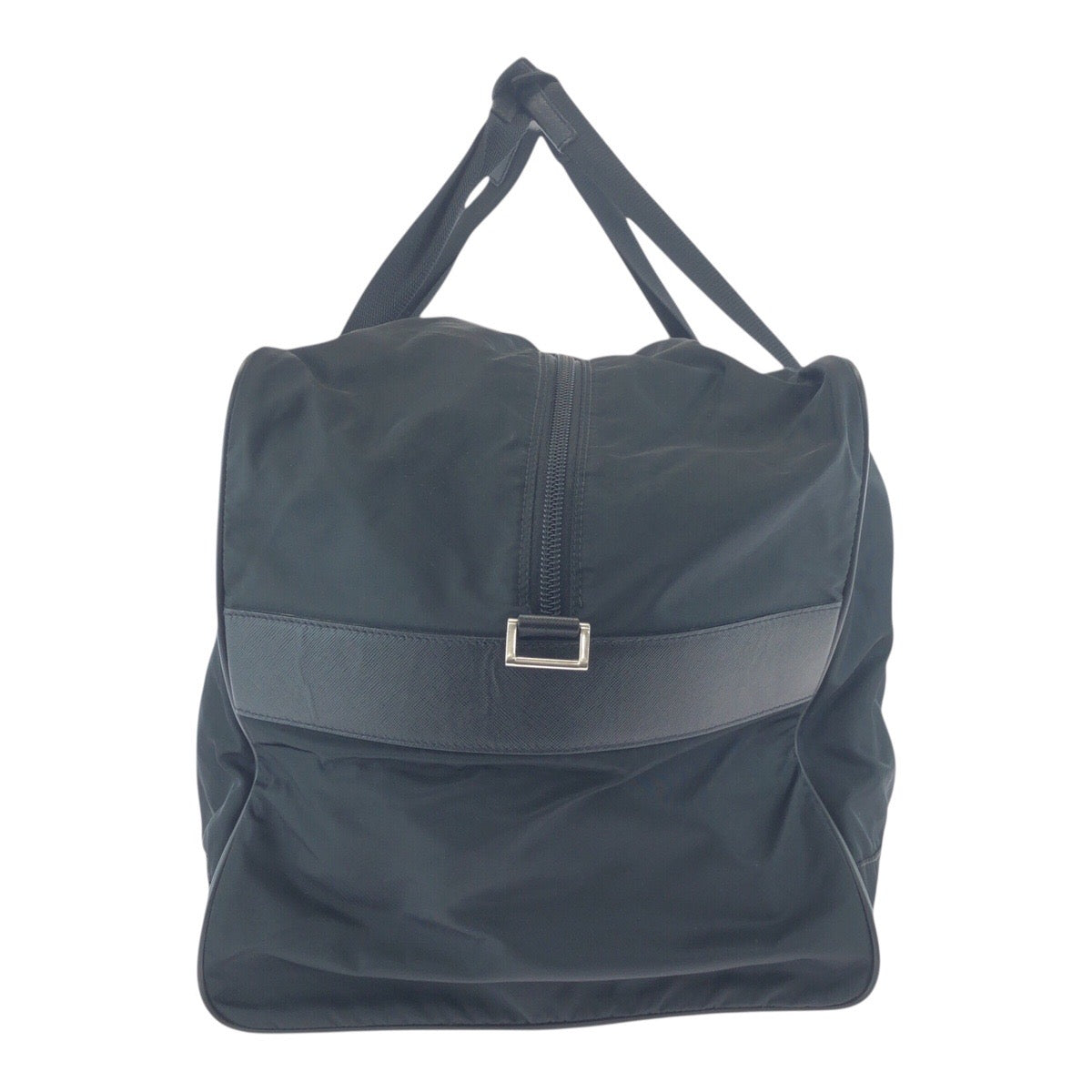 PRADA Boston Duffel bag Nylon Black SilverMetal Test Triangle With logo