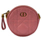 Dior Shoulder Bag leather Pink Gold Metal Shoulder Bag pouch Cannage Caro Women Used Authentic
