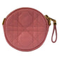 Dior Shoulder Bag leather Pink Gold Metal Shoulder Bag pouch Cannage Caro Women Used Authentic