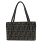FENDI Shoulder Bag canvas Brown Gold Metal Shoulder Bag Handbag Zucca Pattern Women Used Authentic