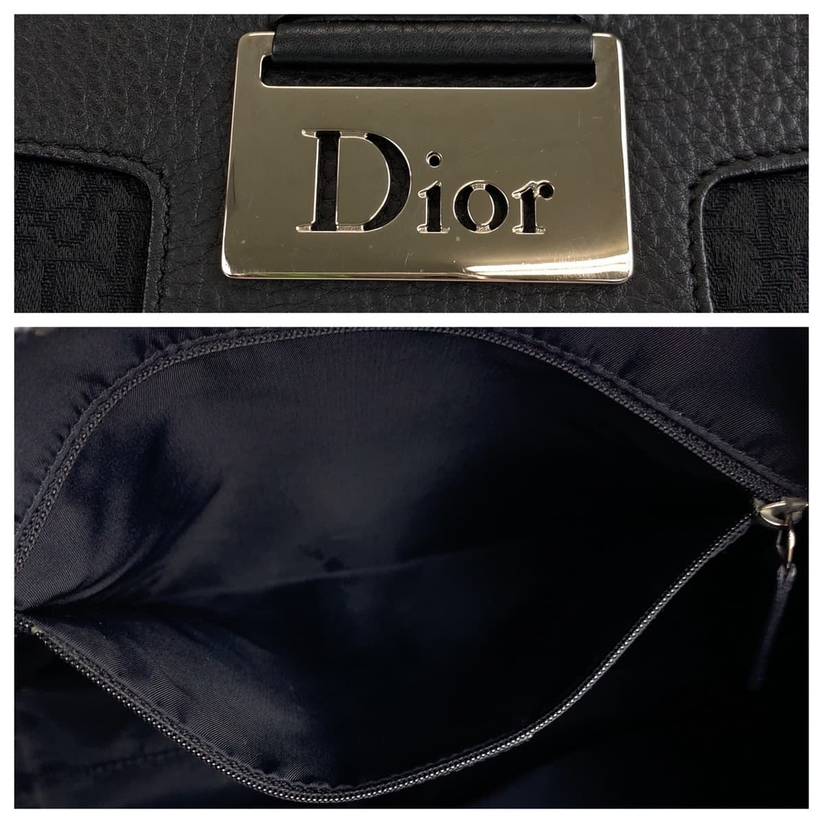 Dior Shoulder Bag canvas black Trotter Oblique