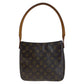 LOUIS VUITTON Shoulder Bag M51146 PVC, Leather Brown Gold Metal Shoulder Bag Monogram LoopingMM Women Used Authentic
