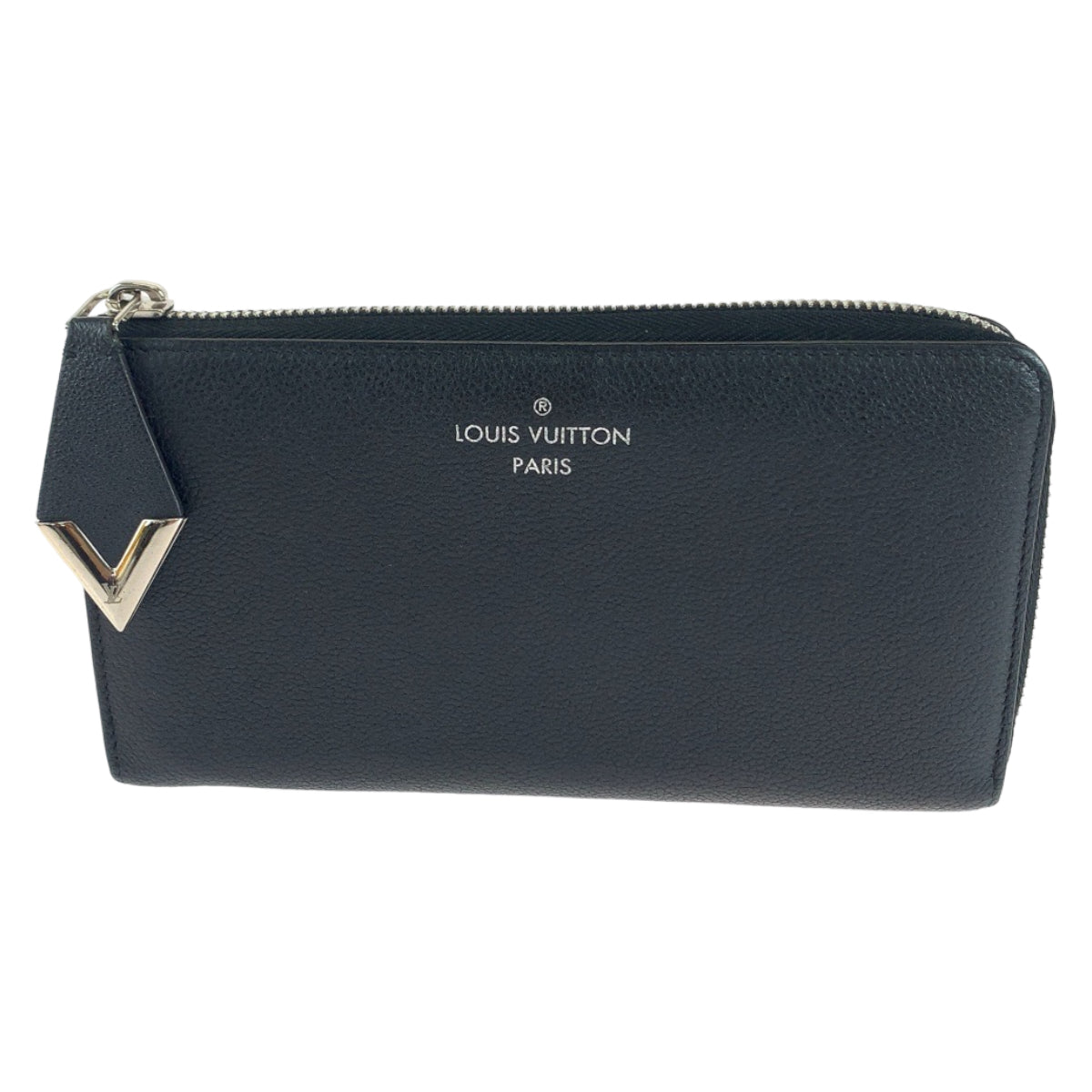 LOUIS VUITTON Long Wallet Purse M60146 leather Noir Black SilverMetal Long Wallet Purse Portefeuille comet Women Used Authentic