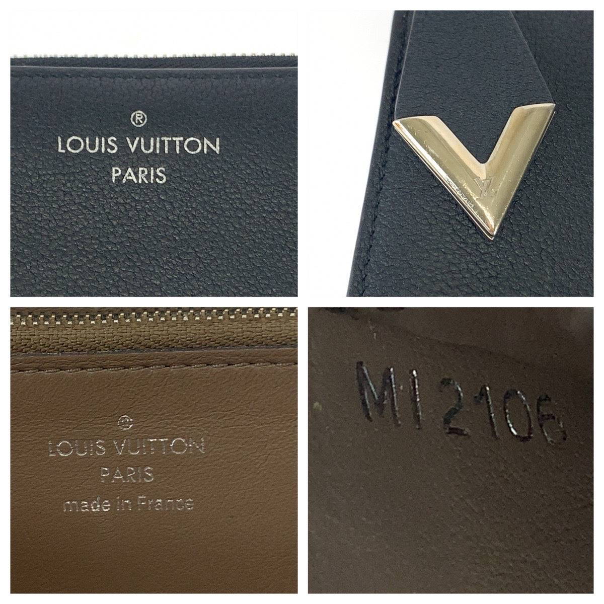 LOUIS VUITTON Long Wallet Purse M60146 leather Noir Black SilverMetal Long Wallet Purse Portefeuille comet Women Used Authentic