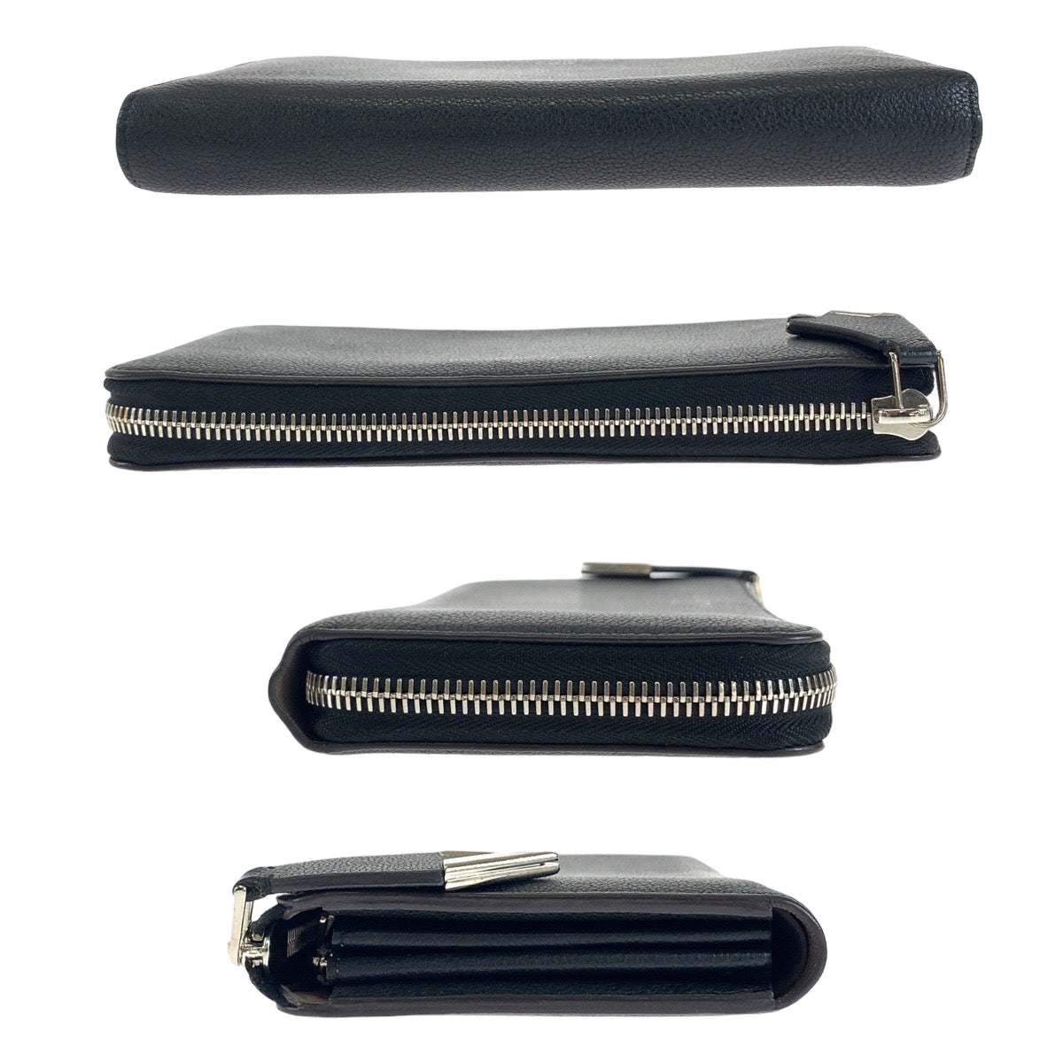 LOUIS VUITTON Long Wallet Purse M60146 leather Noir Black SilverMetal Long Wallet Purse Portefeuille comet Women Used Authentic