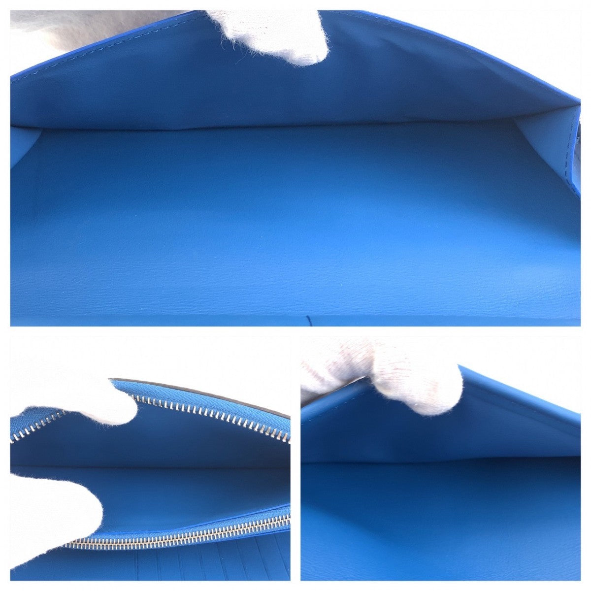 LOUIS VUITTON Long Wallet Purse M58411 leather blue Long Wallet Purse Zip Around Taurillon Clemence Leather Zippy Wallet Vertical mens Used Authentic