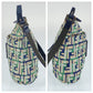 FENDI Shoulder Bag canvas Green Pink Navy Crossbody Shoulder Bag Messenger Bag Zucca Pattern FF logo Women Used Authentic