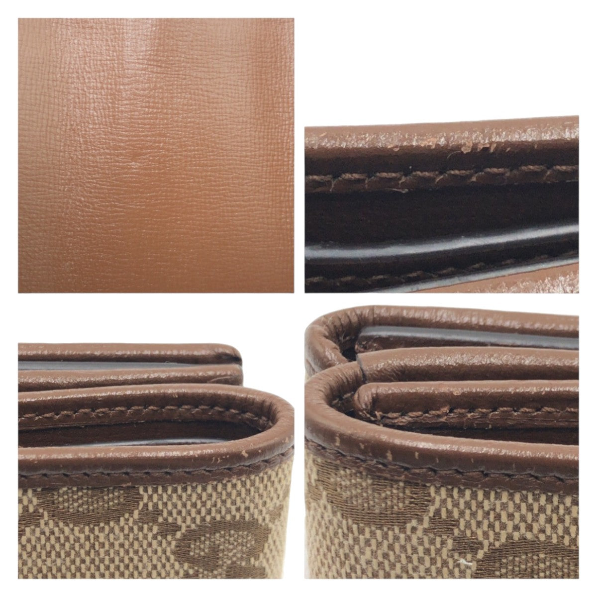 GUCCI Tri-fold wallet GG canvas Brown SilverMetal Folding wallet Compact wallet Balenciaga Collaboration The Hacker Project Women Used Authentic