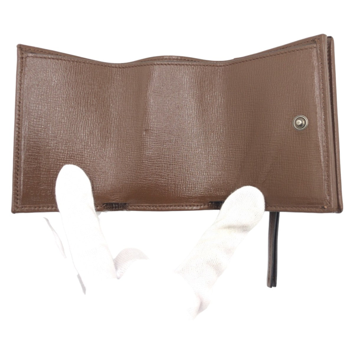 GUCCI Tri-fold wallet GG canvas Brown SilverMetal Folding wallet Compact wallet Balenciaga Collaboration The Hacker Project Women Used Authentic
