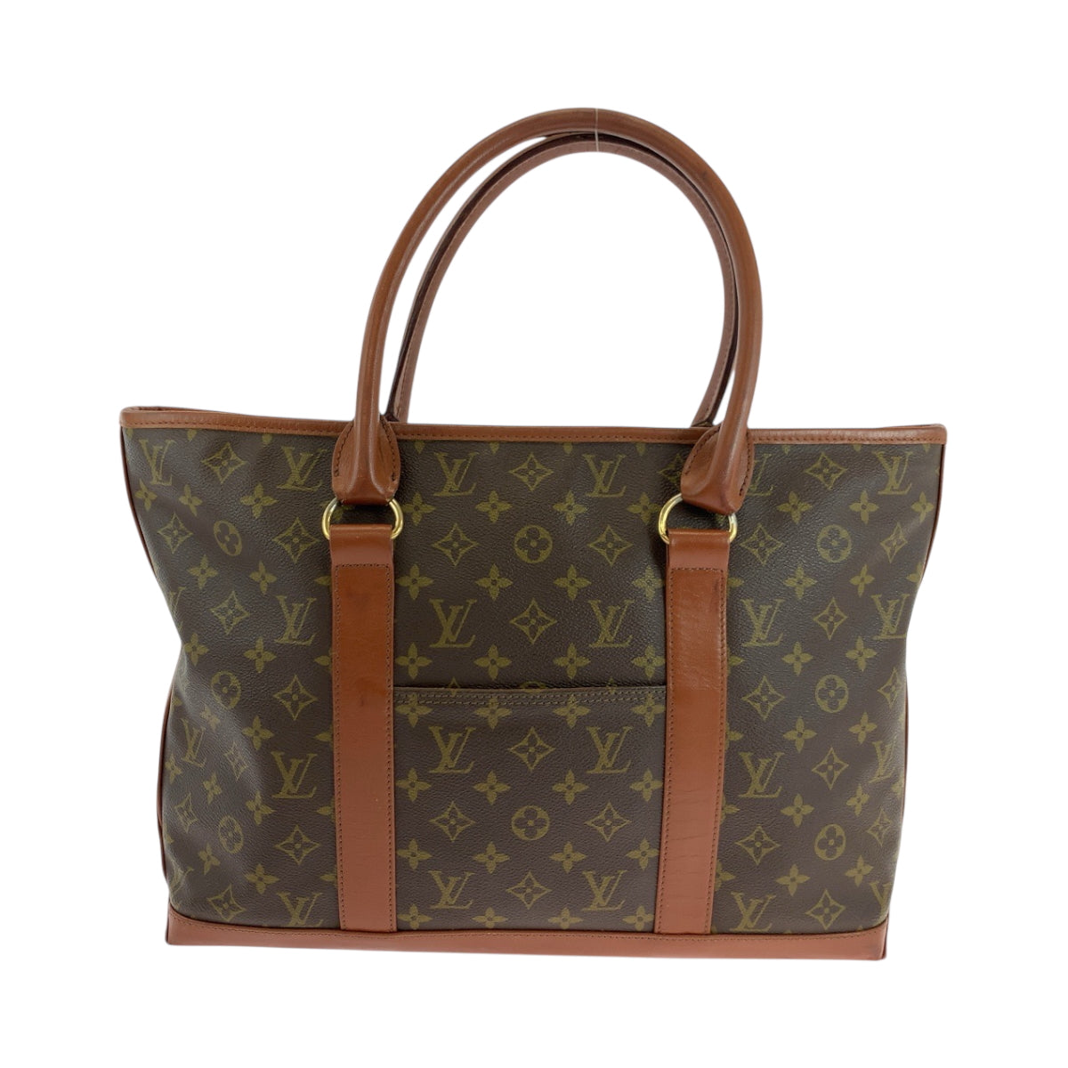 LOUIS VUITTON Tote Bag M42425 PVC Brown Gold Metal Tote Bag Shoulder Bag Monogram Sack Weekend PM mens Used Authentic