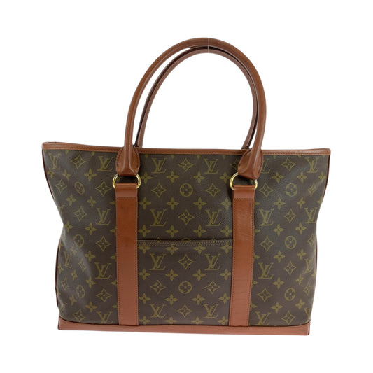LOUIS VUITTON Tote Bag M42425 PVC Brown Gold Metal Tote Bag Shoulder Bag Monogram Sack Weekend PM mens Used Authentic