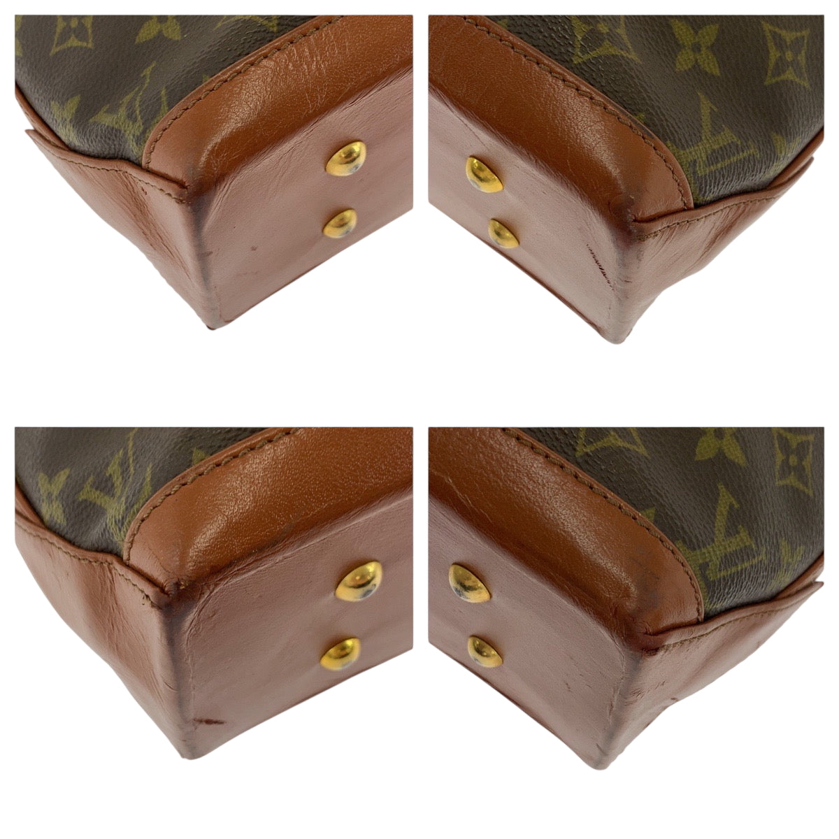 LOUIS VUITTON Tote Bag M42425 PVC Brown Gold Metal Tote Bag Shoulder Bag Monogram Sack Weekend PM mens Used Authentic