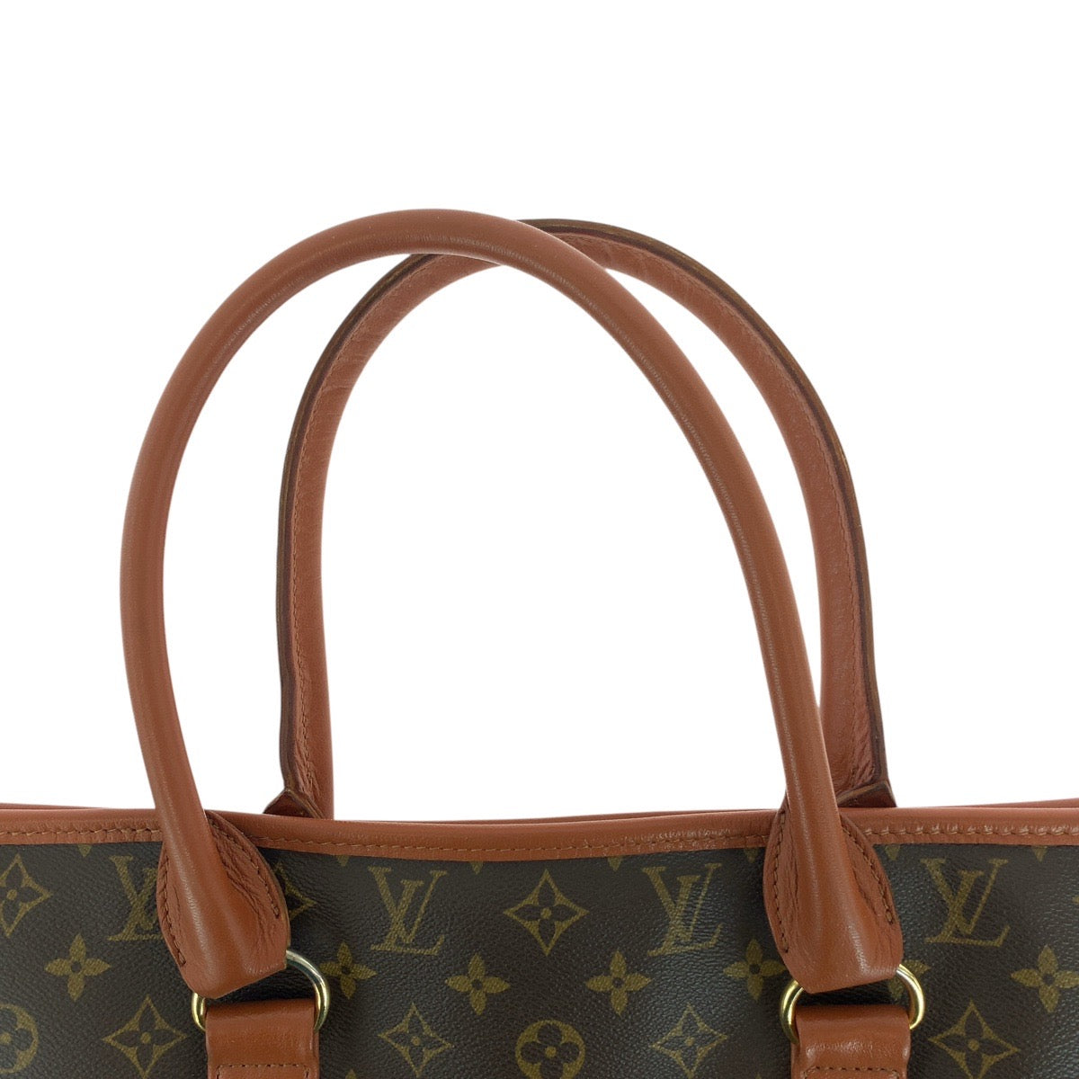LOUIS VUITTON Tote Bag M42425 PVC, Leather Brown Gold Metal Tote Bag Shoulder Bag Monogram suck weekend Women Used Authentic