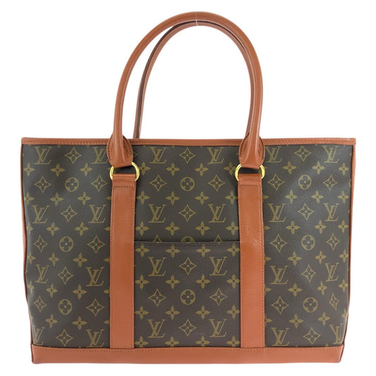 LOUIS VUITTON Tote Bag M42425 PVC, Leather Brown Gold Metal Tote Bag Shoulder Bag Monogram suck weekend Women Used Authentic