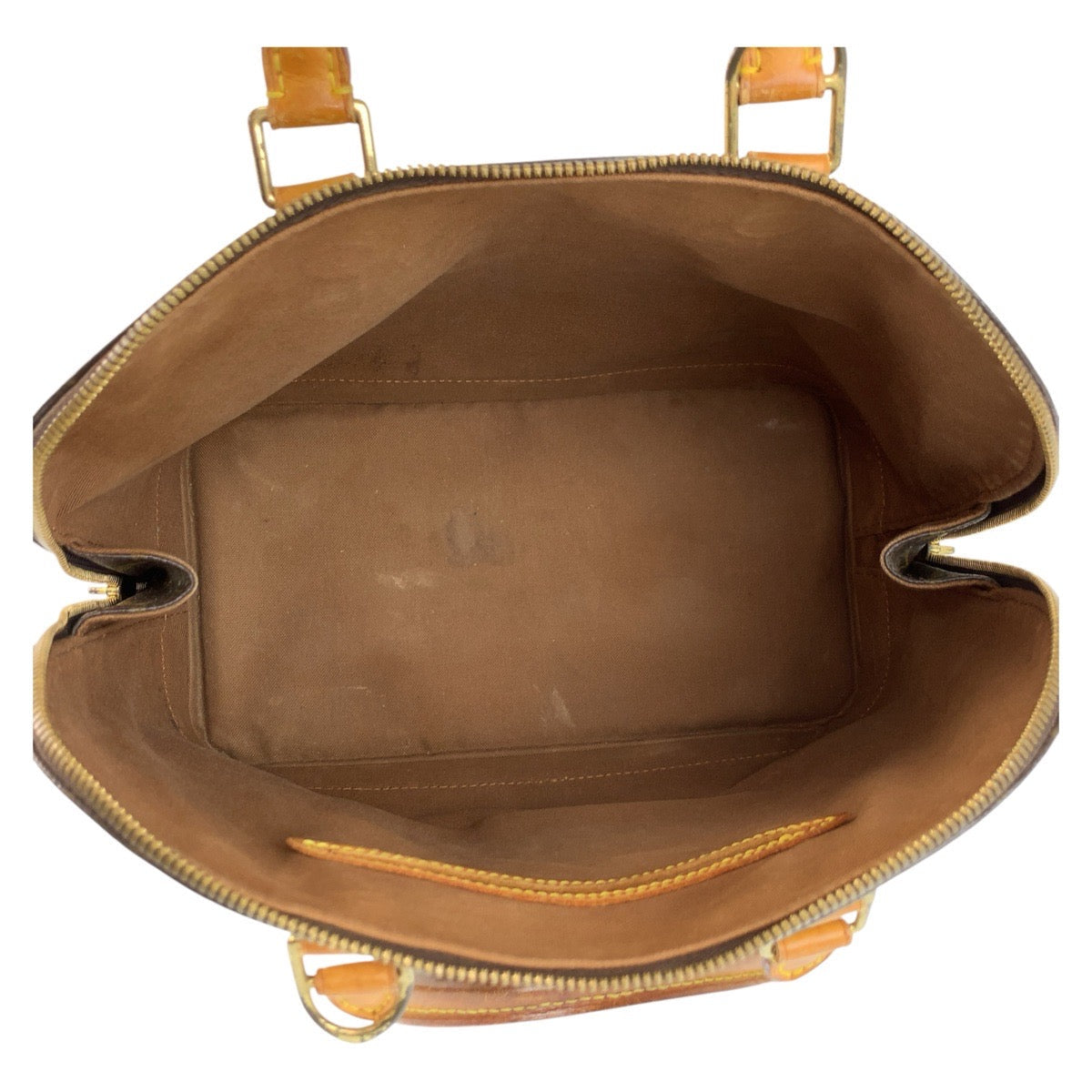 LOUIS VUITTON Handbag M51130 PVC, Leather Brown Gold Metal Monogram Alma Women Used Authentic