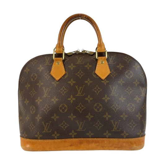 LOUIS VUITTON Handbag M51130 PVC, Leather Brown Gold Metal Monogram Alma Women Used Authentic