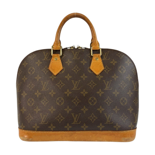 LOUIS VUITTON Handbag M51130 PVC, Leather Brown Gold Metal Monogram Alma Women Used Authentic
