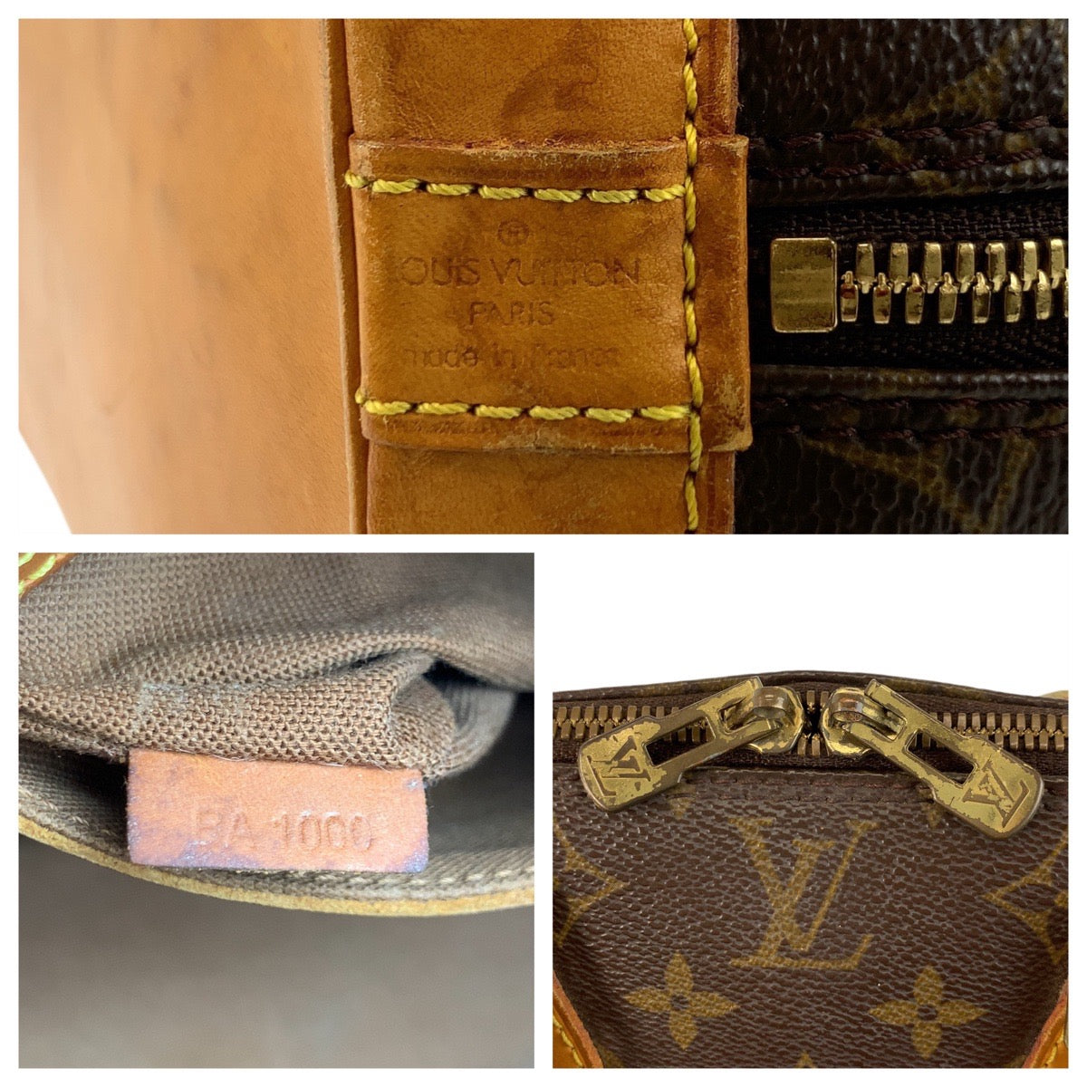LOUIS VUITTON Handbag M51130 PVC, Leather Brown Gold Metal Monogram Alma Women Used Authentic