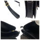 CELINE Shoulder Bag PVC Black Dark Brown Gold Metal Shoulder Bag pochette Macadam Women Used Authentic