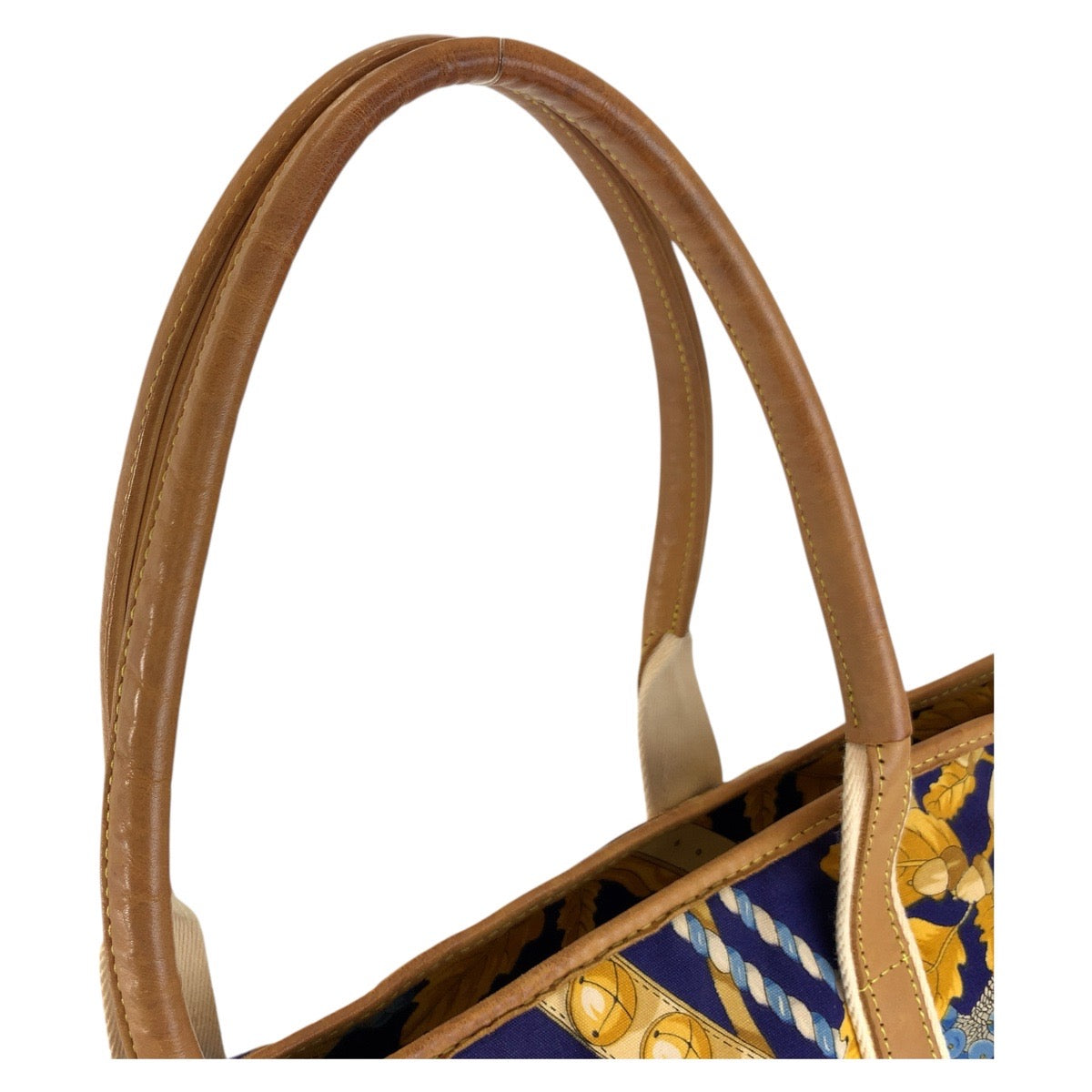 LOEWE Tote Bag Canvas, Leather Blue multicolor Tote Bag Shoulder Bag Women Used Authentic