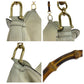 GUCCI Shoulder Bag 282315 leather Ivory Gold Metal Shoulder Bag Handbag 2WAY Bamboo Women Used Authentic